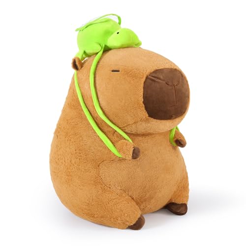 shownicer Plüschtier Capybara Kuscheltier Groß Stofftier Kawaii Capybara Plüsch Kissen XXL Spielzeug Geschenk für Erwachsene Kinder 3+ Jahre (65 cm) von shownicer