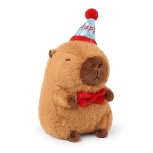 shownicer Plüschtier Capybara Kuscheltier Stofftier Kawaii Capybara Plüsch Kissen Spielzeug Geschenk für Erwachsene Kinder 3+ Jahre (Geburtstag B, 25cm) von shownicer
