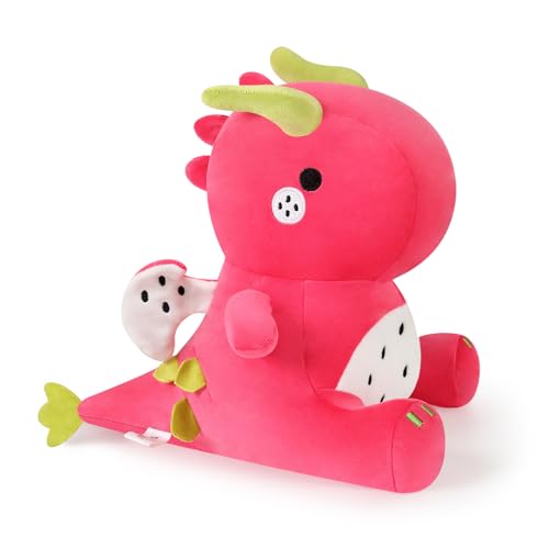 shownicer Plüschtier Dinosaurier Kuscheltier Stofftier Kawaii Dino Plüsch Kissen Spielzeug Plüschsaurier Wurfkissen Schmusetier Geschenk für Kinder Mädchen 12+ Jahre (Rot, 25cm) von shownicer