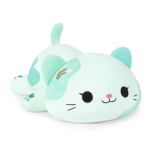 shownicer Plüschtier Katze Kuscheltier Stofftier Kawaii Katze Plüsch Kissen Spielzeug Kätzchen Plüsch Wurfkissen Geschenk für Kinder Mädchen 3+ Jahre (Grün, 30cm) von shownicer