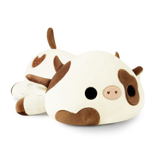 shownicer Plüschtier Kuh Kuscheltier Stofftier Kawaii Kuh Plüsch Kissen Spielzeug Milchkuh Plüsch Wurfkissen Geschenk für Kinder Mädchen 12+ Jahre (Braun, 30cm) von shownicer