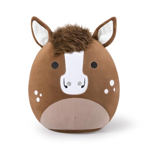 shownicer Plüschtier Pferd Kuscheltier Stofftier Kawaii Pferd Plüsch Kissen Spielzeug Geschenk für Erwachsene Kinder 3+ Jahre (Braun, 30cm) von shownicer