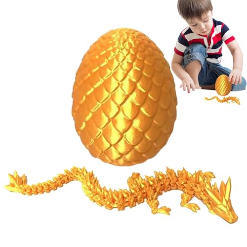 shpuuyy 3D Gedruckter Drache Im Ei, Flexible Gelenke Artikulierter Drache, 3D Beweglicher Kristalldrache Mit Ei, Kristall Drachen Zappelspielzeug, Für Kinder Und Erwachsene von shpuuyy