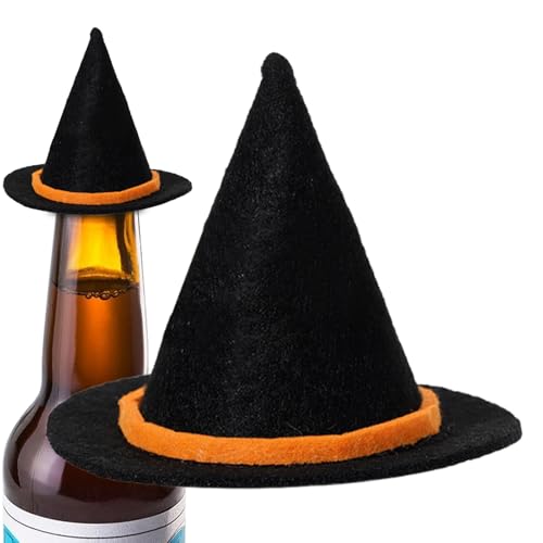 shpuuyy Halloween Tischdekoration - Dekorative Flaschenhüte für Weinflaschen,Hexenhut Deko für Wohnzimmer Bücherregal Kinderfoto Accessoire Party von shpuuyy