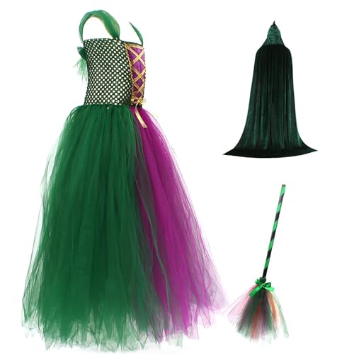 shpuuyy Mädchen Hexenkostüm - Kinder Halloween Party Cosplay Verkleidung Tüllkleid Mit Hexenbesen-Umhang Set | Kostümzubehör Für Mottopartys Faschingsfeiern Bühnenauftritte Verkleidungen shpuuyy Mädchen Hexenkostüm - Kinder Halloween Party Cosplay Verkleidung Tüllkleid Mit Hexenbesen-Umhang Set | Kostümzubehör Für Mottopartys Faschingsfeiern Bühnenauftritte Verkleidungen von shpuuyy