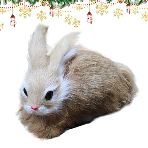 shpuuyy Stofftier Häschen Puppen - Realistischer Tisch Hase Plüschtier - Kuschelhasen Modell Sammelfigur Deko Für Couch Bett Wohnzimmer Schlafzimmer von shpuuyy