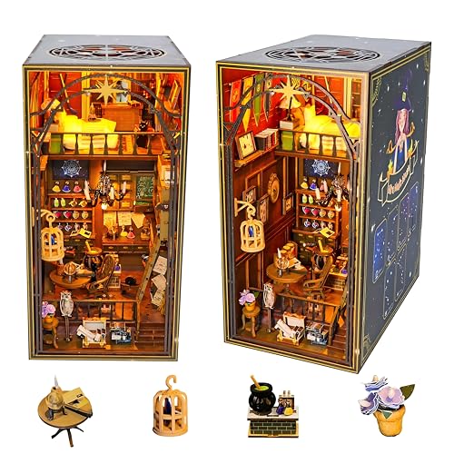 shrike Book Nook- DIY Puppenhaus, Booknook Kit, Miniatur Haus Selber Baue Bausatz mit LED, 3D Holz Puzzle Buchstütze Bücherregal einfügen Dekor für Erwachsene(mira Magie) shrike Book Nook- DIY Puppenhaus, Booknook Kit, Miniatur Haus Selber Baue Bausatz mit LED, 3D Holz Puzzle Buchstütze Bücherregal einfügen Dekor für Erwachsene(mira Magie) von shrike