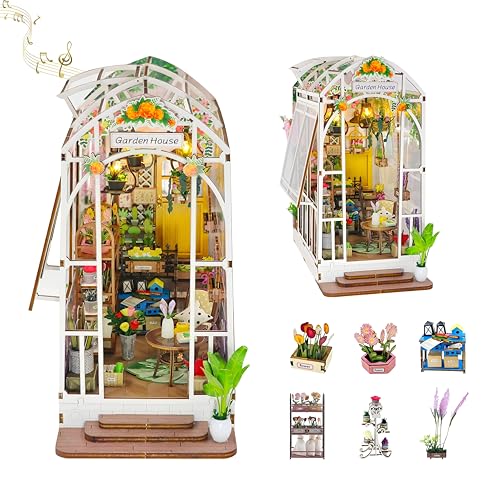 shrike Book Nook Kit, DIY Puppenhaus, Booknook Kit, Miniatur Haus Selber Baue Bausatz mit LED-Beleuchtung, 3D Holz Puzzle Buchstütze Bücherregal einfügen Dekor für Erwachsene(Sunshine Garden House) shrike Book Nook Kit, DIY Puppenhaus, Booknook Kit, Miniatur Haus Selber Baue Bausatz mit LED-Beleuchtung, 3D Holz Puzzle Buchstütze Bücherregal einfügen Dekor für Erwachsene(Sunshine Garden House) von shrike