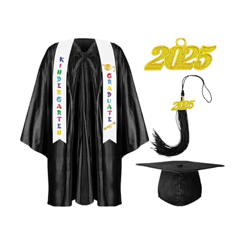 shuhauk Abschlusskleid und Kappe für Kinder, mit Quaste, Grundschule, Kindergarten, Vorschule, Abschlusskleid + Hut + Schärpe, mehrfarbig, gestrickt, Junggesellenabschied, Anzug für kleine und shuhauk Abschlusskleid und Kappe für Kinder, mit Quaste, Grundschule, Kindergarten, Vorschule, Abschlusskleid + Hut + Schärpe, mehrfarbig, gestrickt, Junggesellenabschied, Anzug für kleine und von shuhauk