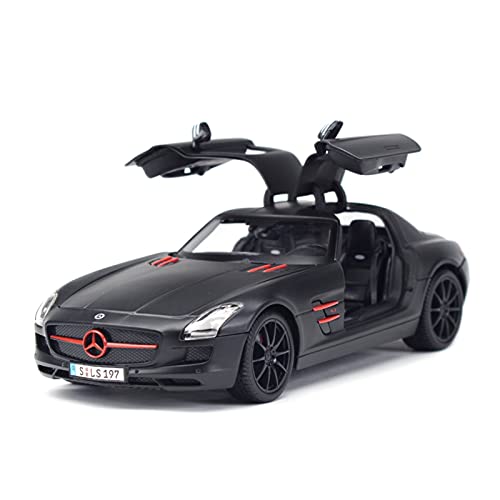 1 18 für SLS AMG Sportwagen Legierung Diecast Spielzeugauto Modell Sound und Licht für Jungen Geschenksammlung(Schwarz) von shuishuicui