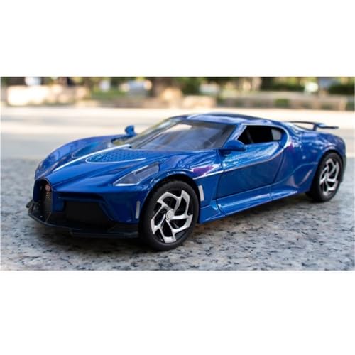 1 24 für Bugatti Sound of Night Legierung Automodell Spielzeug Herrenkollektion Gedenkgeschenk Dekoration 20CM(Blue) von shuishuicui