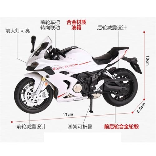 shuishuicui 1/12 für Qianjiang 600RS Legierung Motorrad Modell Spielzeug 17cm Dekorationen Schreibtisch Männer Jungen Die Sammlung von Gedenk(White) von shuishuicui