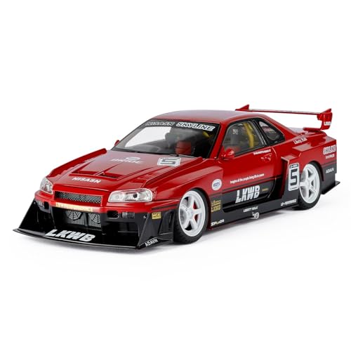 shuishuicui 1/18 für Skyline GTR34 Track Edition Legierung Auto Modell Spielzeug 27cm Dekorationen Schreibtisch Männer Jungen Sammlung Gedenk(Red) von shuishuicui