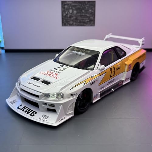 shuishuicui 1/18 für Skyline GTR34 Track Edition Legierung Auto Modell Spielzeug 27cm Dekorationen Schreibtisch Männer Jungen Sammlung Gedenk(White) von shuishuicui