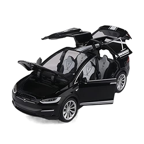 shuishuicui 1/20 Für Tesla Model Zinklegierung Automodell Sound Und Licht Zurückziehen Lenkung Spielzeugauto(Schwarz) von shuishuicui