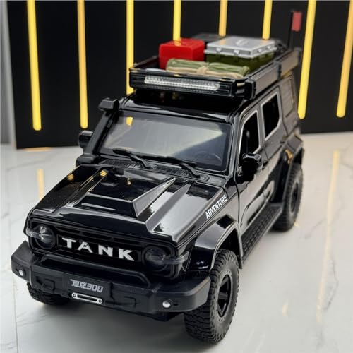 shuishuicui 1/24 Geeignet für Tank 300 Geländewagenmodell Legierung Spielzeug Anhänger Büro Schreibtisch 20cm Sammlung Gedenk Männer und Frauen(Black) von shuishuicui