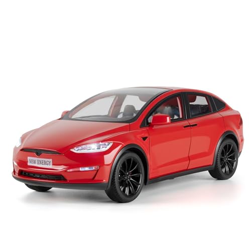 shuishuicui 1/24 für Tesla ModeX Legierung Auto Modell Spielzeug Sammlung Männer Jungen 21CM Dekoration Schreibtisch Graduierung Gedenk(Red) von shuishuicui