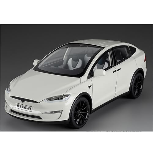 shuishuicui 1/24 für Tesla ModeX Legierung Auto Modell Spielzeug Sammlung Männer Jungen 21CM Dekoration Schreibtisch Graduierung Gedenk(White) von shuishuicui