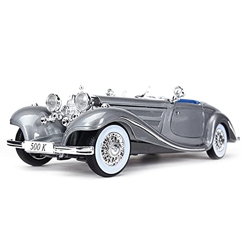 shuishuicui 1 18 1936 Für 500k Typ Roadster Special Grey Static Diecast Fahrzeuge Modellauto Spielzeug für Geschenksammlung(Silber) von shuishuicui