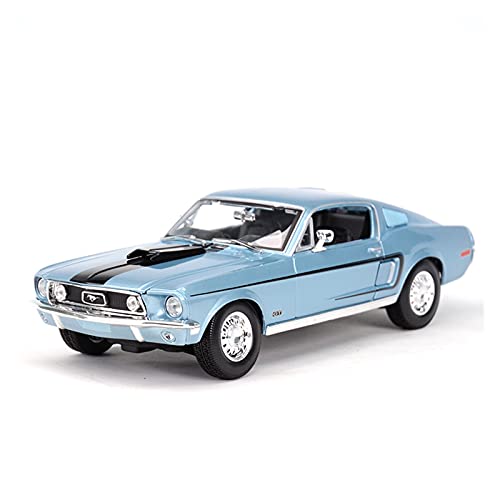 shuishuicui 1 18 1968 Für Ford Mustang Gt Snake Jet Static Collectible Alloy Diecast Simulation Sportwagen Modell Spielzeug Für Jungen(Blau) von shuishuicui