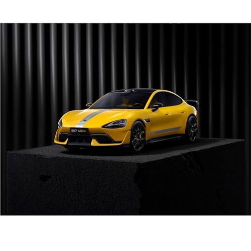 shuishuicui 1 18 Für Mi SU7ultra Automodell, Legierung, Geschenkbox, Sammlerstück für Männer und Jungen, Geschenk, Schreibtisch-Ornament, Gelb, 27,9 cm von shuishuicui
