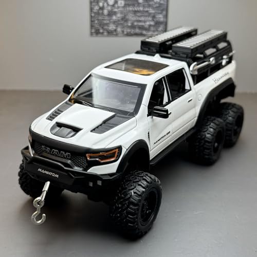 shuishuicui 1 24 für Dodge Mammoth Pickup Geländewagen Legierung Automodell Dekoration Sammlung Miniatur Spielzeug für Männer Sammlung(White) von shuishuicui