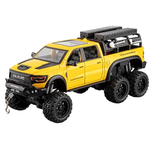 shuishuicui 1 24 für Dodge Mammoth Pickup Geländewagen Legierung Automodell Dekoration Sammlung Miniatur Spielzeug für Männer Sammlung(Yellow) von shuishuicui
