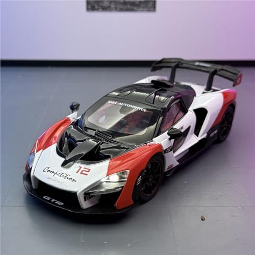 shuishuicui 1 24 für McLaren Senna GTR Track Edition Legierung Automodell Spielzeug Geschenk Sammlung Dekoration Männer Jungen Schreibtischdekoration(White) von shuishuicui