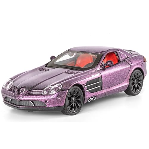 shuishuicui 1 24 für Mercedes SLR Sportwagen Legierung Automodell Spielzeugsammlung Gedenk 20CM Dekorierter Schreibtisch für Männer und Jungen(Purple) von shuishuicui
