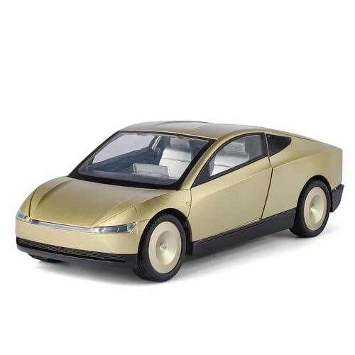 shuishuicui 1 24 für Tesla Robotaxi Legierung Auto Modell Spielzeug Sammlung 7 Zoll Schreibtisch Dekoration Memorial Geschenk für Männer(Gold) von shuishuicui