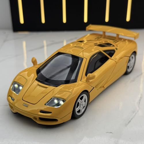 shuishuicui 1 32 für McLaren F1 Sportauto, Modellauto, Legierungsspielzeug, Sammlung, Dekoration, 15,2 cm (6 Zoll), für Schreibtisch, Jungen, Herren, Gedenken, Gelb von shuishuicui