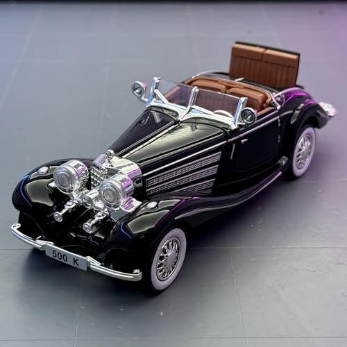 shuishuicui 1 32 für Mercedes-Benz 500K Cabrio Oldtimer Automodell Legierung Spielzeug Jungen Männer Sammlung Schreibtisch Dekoration 6 Zoll Sammlung Geschenk(Black) von shuishuicui