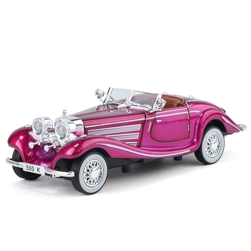 shuishuicui 1 32 für Mercedes-Benz 500K Cabrio Oldtimer Automodell Legierung Spielzeug Jungen Männer Sammlung Schreibtisch Dekoration 6 Zoll Sammlung Geschenk(Purple) von shuishuicui