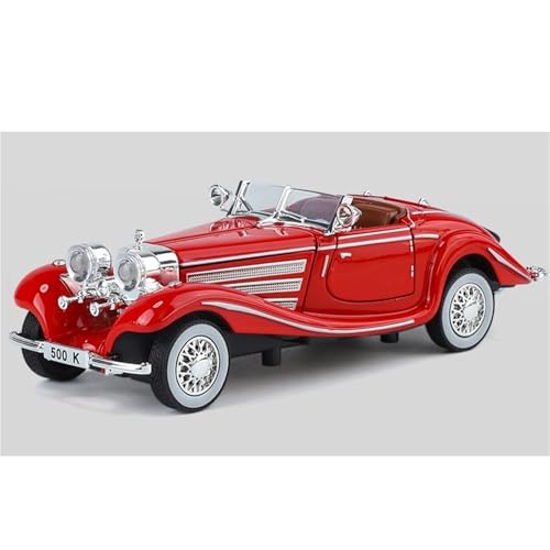 shuishuicui 1 32 für Mercedes-Benz 500K Cabrio Oldtimer Automodell Legierung Spielzeug Jungen Männer Sammlung Schreibtisch Dekoration 6 Zoll Sammlung Geschenk(Red) von shuishuicui