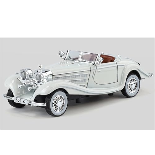 shuishuicui 1 32 für Mercedes-Benz 500K Cabrio Oldtimer Automodell Legierung Spielzeug Jungen Männer Sammlung Schreibtisch Dekoration 6 Zoll Sammlung Geschenk(White) von shuishuicui