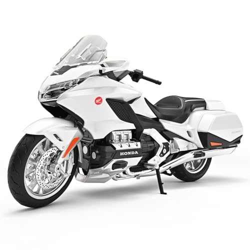 shuishuicui 1 9 für Honda GL1800 Premium Edition Legierung Motorrad Modell Spielzeug Dekoration 11-Zoll Gedenk Sammlerstück für Männer(White) von shuishuicui