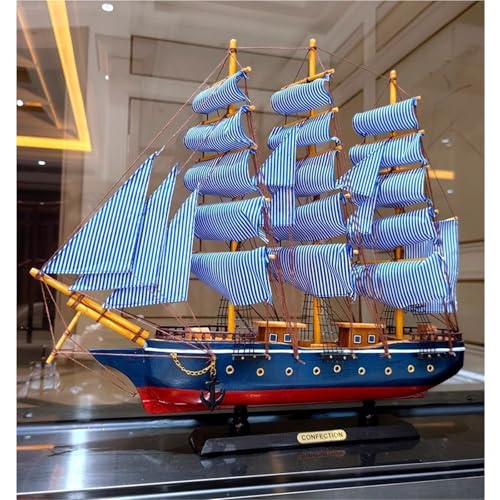 shuishuicui 50CM Segelboot-Modell aus Holz, dekorativer Schreibtisch, für Männer und Jungen, Kinderzimmer, blau, dekoratives Kunsthandwerk, Spielzeug shuishuicui 50CM Segelboot-Modell aus Holz, dekorativer Schreibtisch, für Männer und Jungen, Kinderzimmer, blau, dekoratives Kunsthandwerk, Spielzeug von shuishuicui