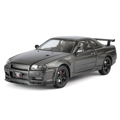 shuishuicui Automodell 1:24 für Nissan GTR34, Carbonfaser-Edition, Legierung, Sportwagen, Jungenspielzeug, Sammlung, Dekoration, Schreibtisch, Souvenir von shuishuicui