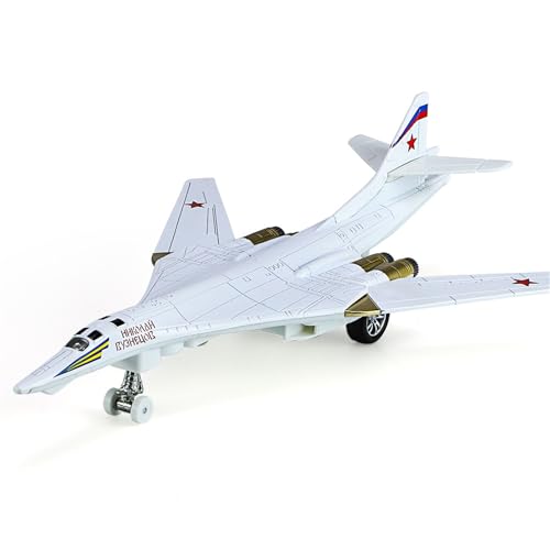 shuishuicui Flugzeugmodell für die Sowjetunion TU160 Überschallbomber Legierung Spielzeugsammlung für Erwachsene Herren Schreibtischdekoration 10 Zoll(White) von shuishuicui