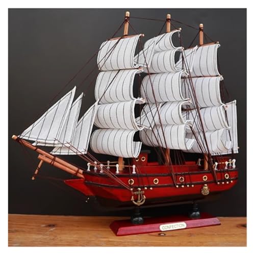 shuishuicui Rot Segelboot Modell 33cm Geburtstag Geschenk Holz Hause Dekoration Handwerk Boot Vintage von shuishuicui