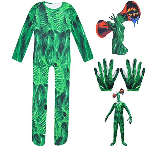 shumintaojin Seltsame grüne Kinder-Kostüme, Halloween-Overall, Spielzeug, Spiel, Performance, Partykleid, 5–12 Jahre (Stil 1, 7–8 Jahre) von shumintaojin