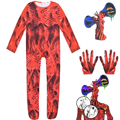 shumintaojin Seltsame grüne Kinder-Kostüme, Halloween-Overall, Spielzeug, Spiel, Performance, Partykleid, 5–12 Jahre (Stil 2, 7–8 Jahre) von shumintaojin