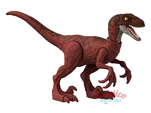 Mondo Jurassic Dominion - Velociraptor Wildtier Dinosaurier - 18 cm beweglicher Dinosaurier für Kinder Schlacht HDX31 Pack Bestial - Mehrfarbig von CHICHL