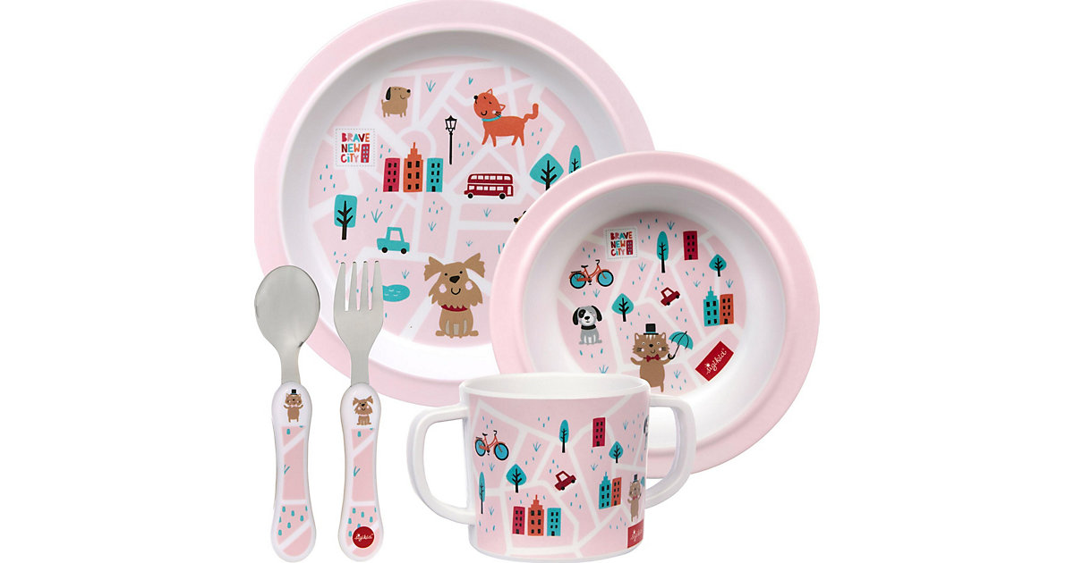 Kindergeschirrset Melamin, pink in Geschenkbox (25245) rosa Kindergeschirrset Melamin, pink in Geschenkbox (25245) rosa von sigikid