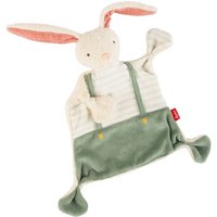 Sigikid 31045 - Schnuffeltuch Hase mit Hosenträger, beige/grün, Baumwolle, 18x6x24cm von sigikid