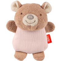 Sigikid 31263 - Knister-Greifling Bär mit Rassel, braun/rosa, 14 cm, Musselin/Teddystoff, sigibaby von sigikid