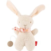 Sigikid 31275 - Mini Spieluhr Hase weiß, 19 cm, (mit 1 von 5 Kinderliedern - nicht vorab wählbar!), Baumwollfrottee, Farmhouse Family von sigikid