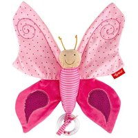 Sigikid 43332 - Knistertuch Schmetterling pink groß Kinderbunt, Schmusetuch, 27 cm, Babyspielzeug von sigikid