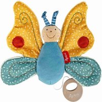 Sigikid 43378 - Spieluhr Schmetterling bunt Yellow, Stoffmix, 22 cm, Babyspielzeug von sigikid