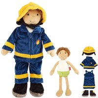 sigikid 42859 - Lernpuppe Feuerwehrmann, Anziehpuppe von sigikid